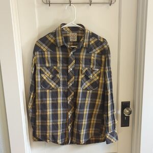 Lucky Brand men's medium plaid flannel